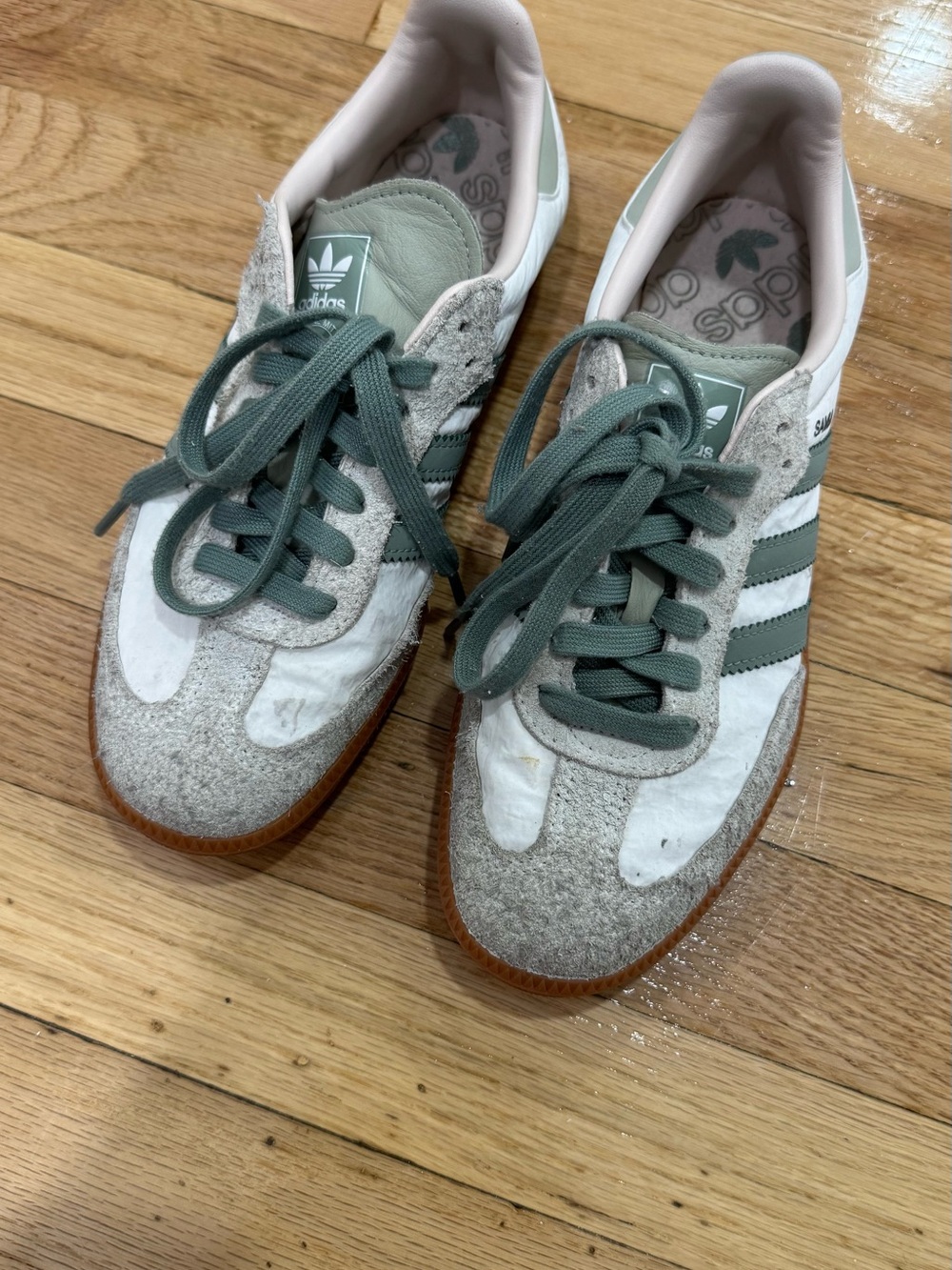 adidas Sneakers in Sage Green, White & Gum